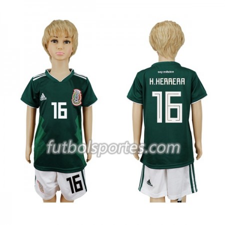 Camisetas México H.Herrera 16 Niño Primera Equipacion Mundial 2018